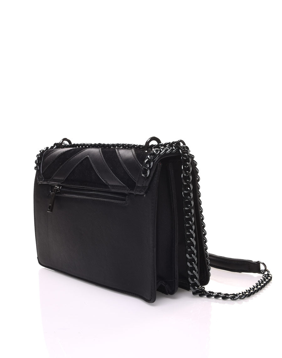 Sac en bandoulière motifs géométrique noir