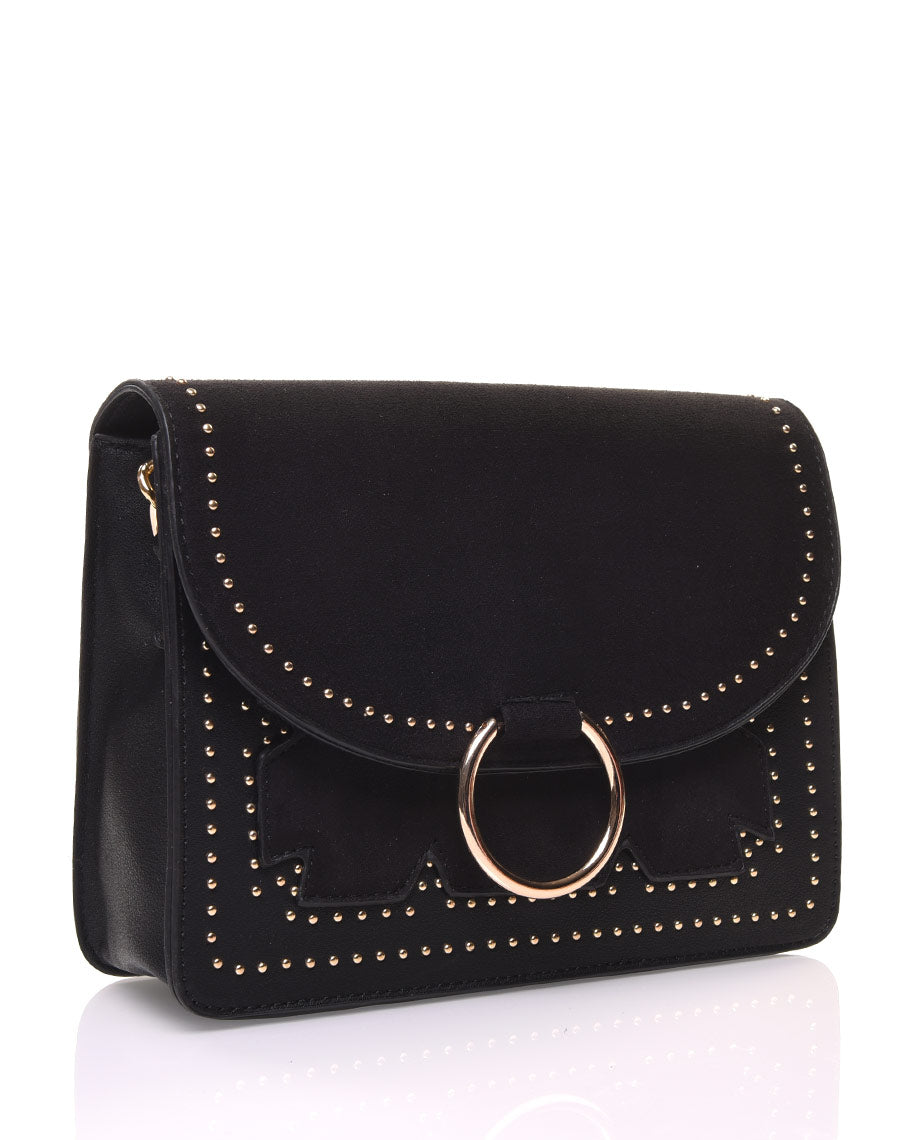 Sac en bandoulière noir bi matière