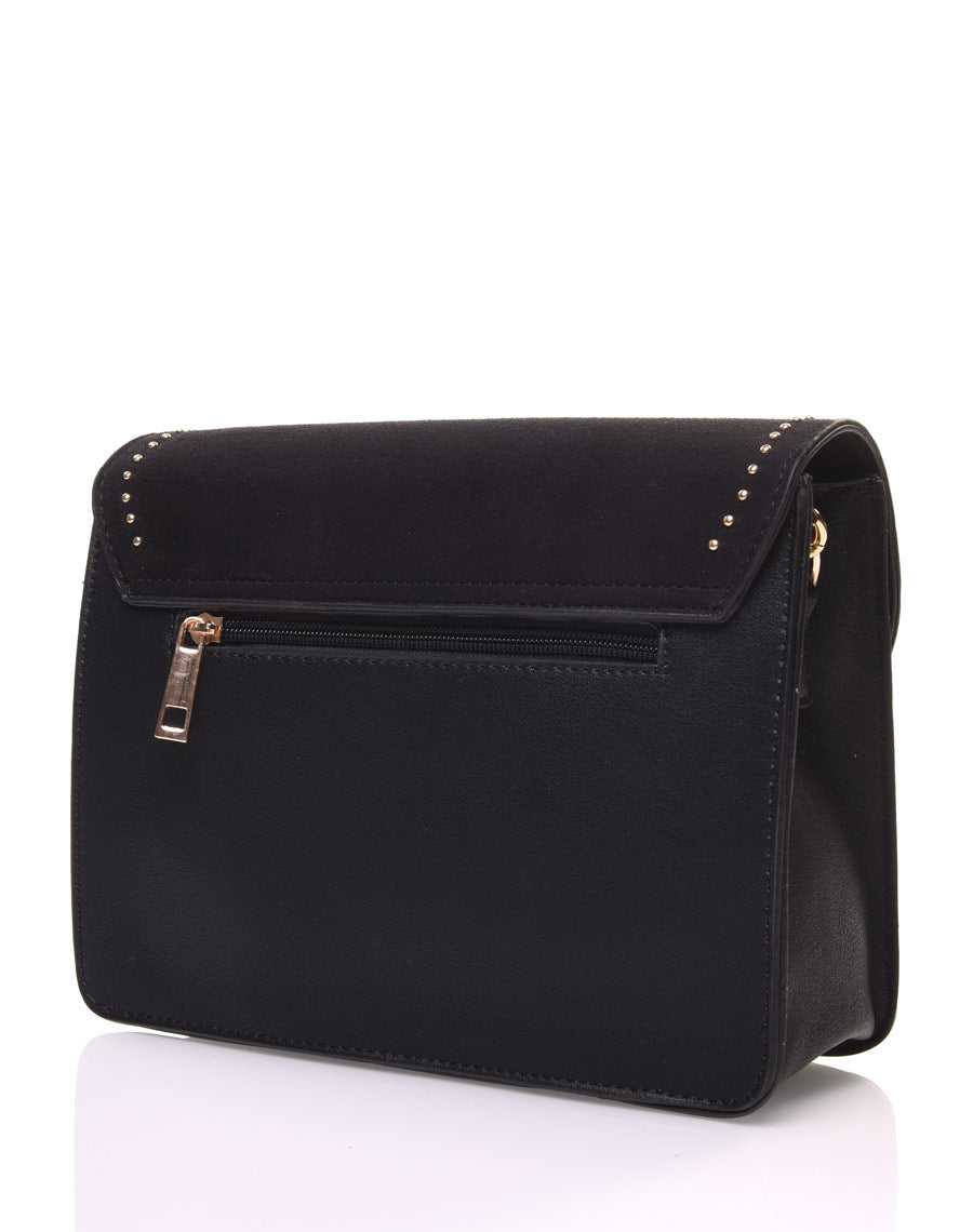 Sac en bandoulière noir bi matière