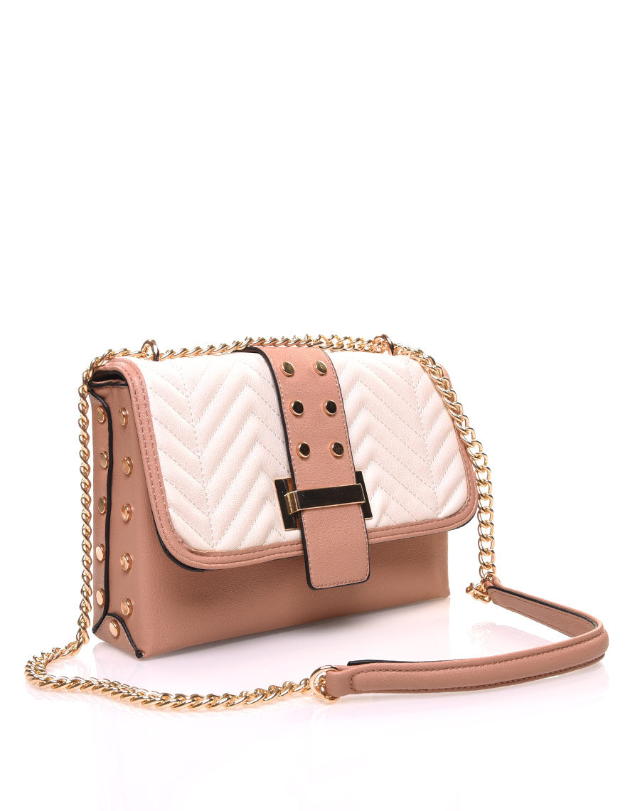 Sac en bandoulière nude et beige