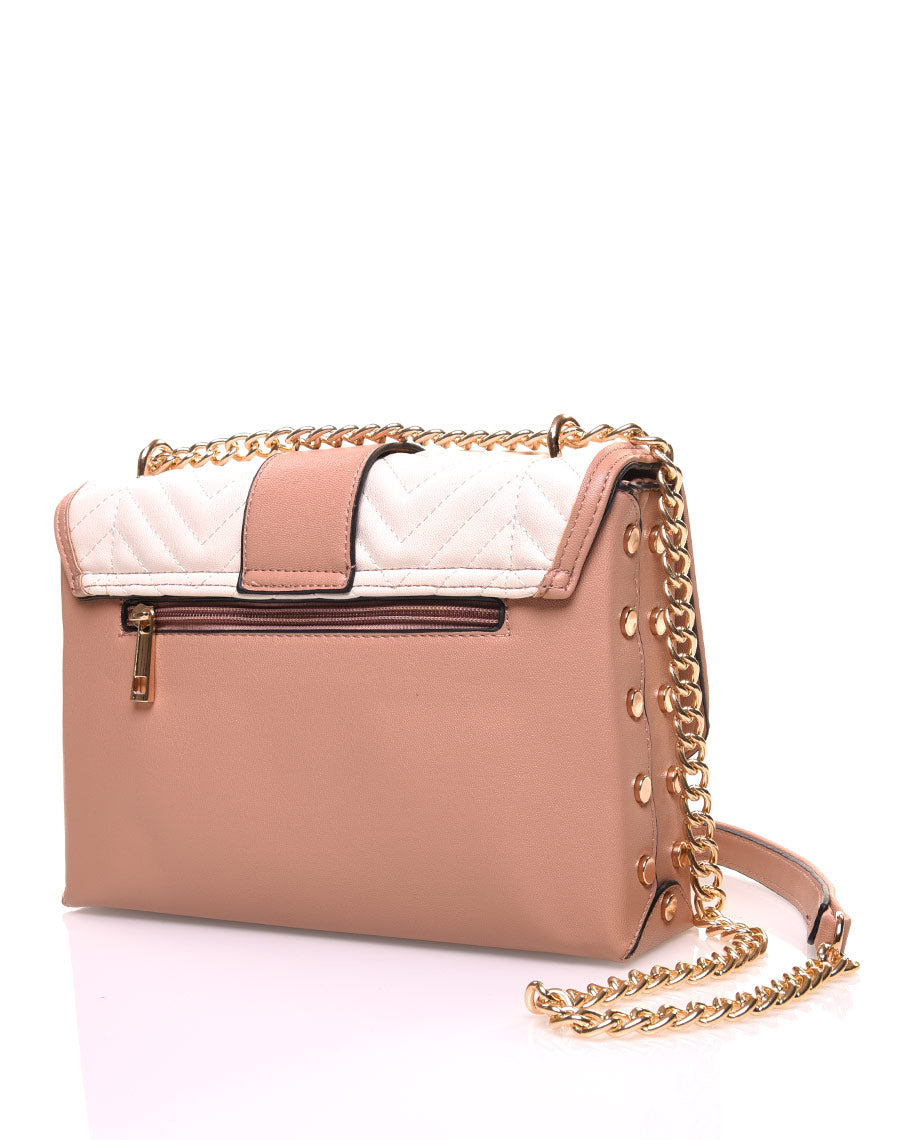 Sac en bandoulière nude et beige