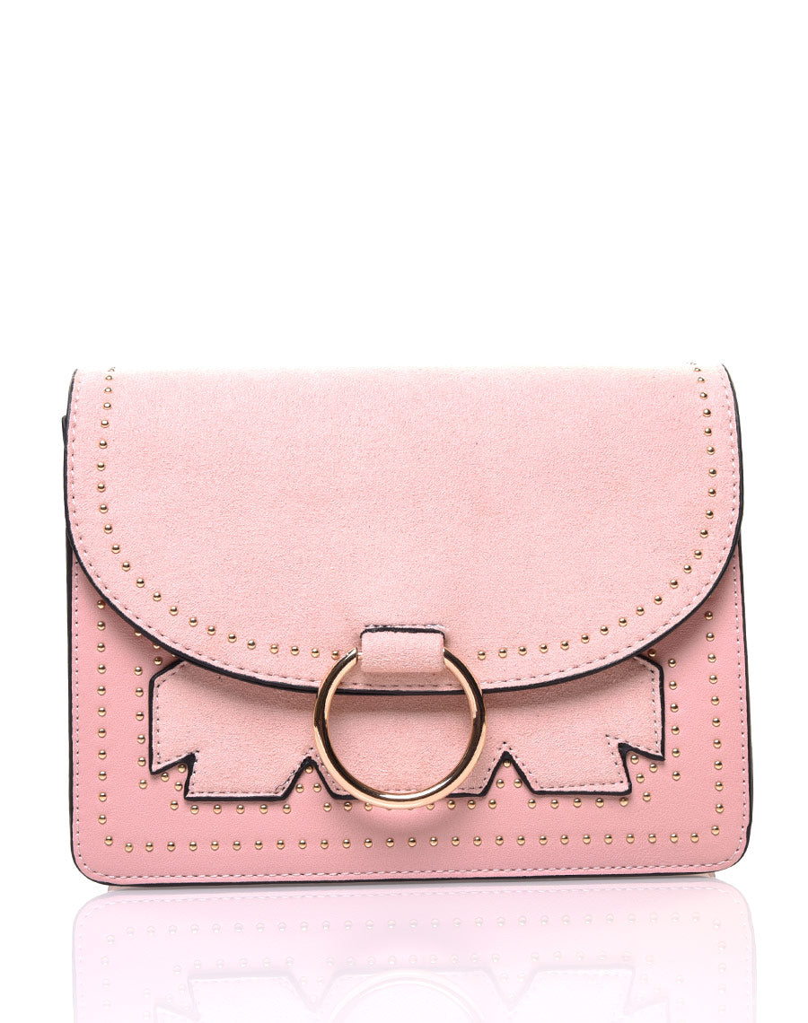 Sac en bandoulière rose bi matière
