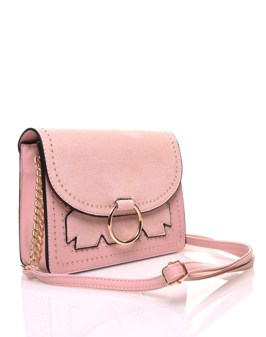 Sac en bandoulière rose bi matière