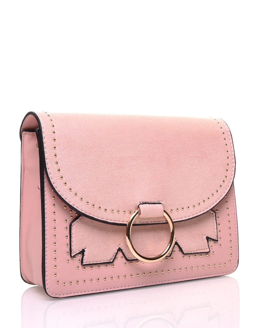 Sac en bandoulière rose bi matière
