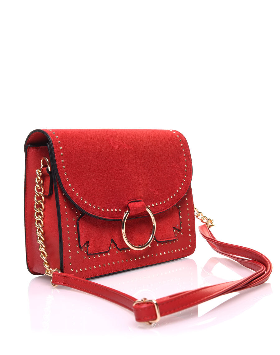 Sac en bandoulière rouge bi matière