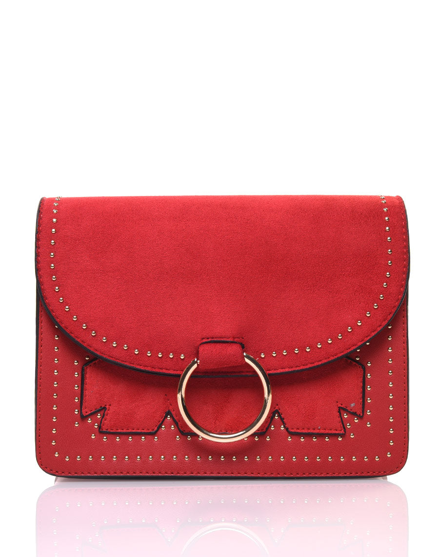 Sac en bandoulière rouge bi matière