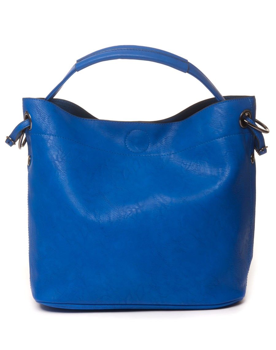 Sac femme avec trousse bleu électrique