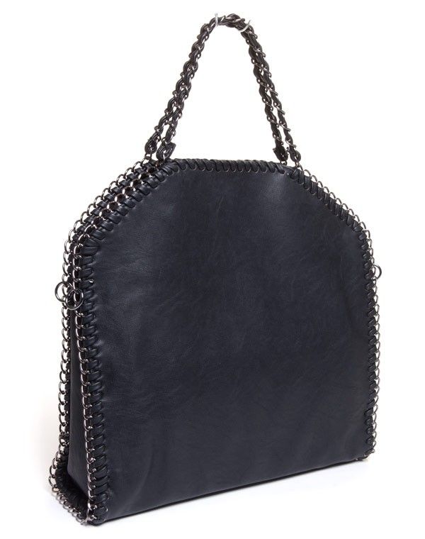 Sac femme Be Exclusive: Grand sac à main noir contour chaîne