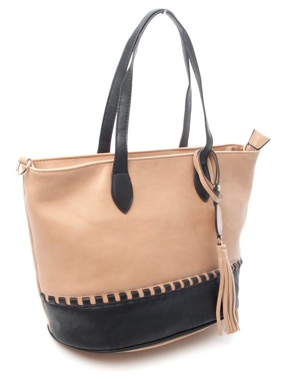 Sac femme Flora & Co: Sac à main bicolore - taupe