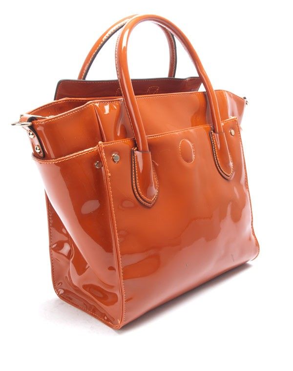 Sac femme Nanucci: Sac à main vernis orange