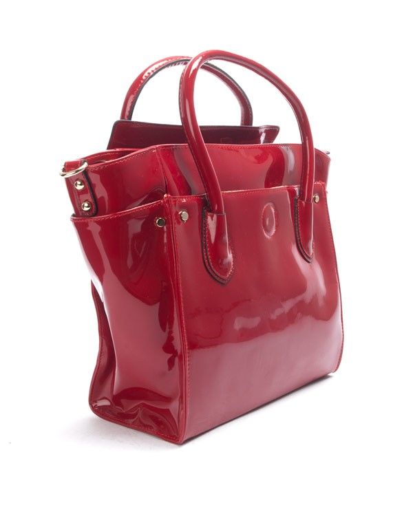 Sac femme Nanucci: Sac à main vernis rouge