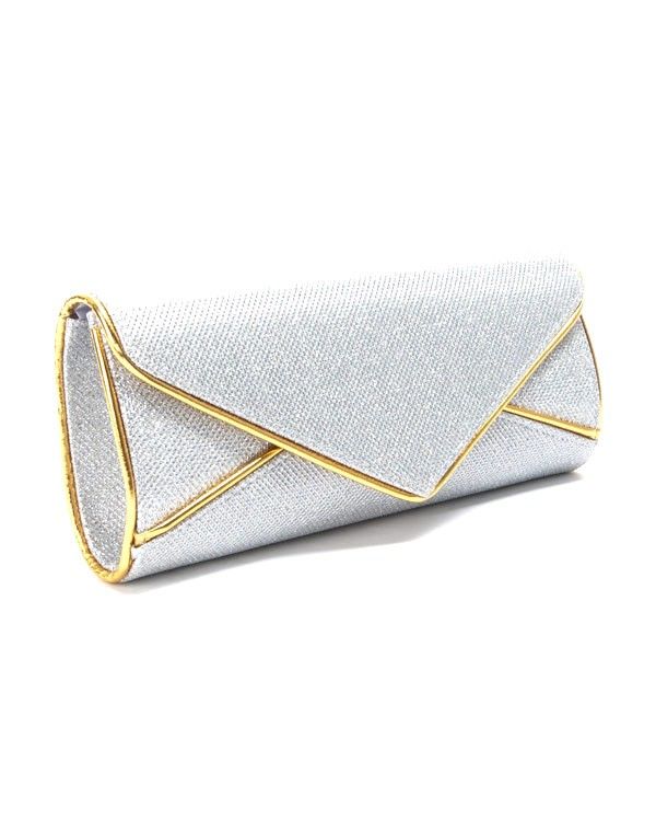 Sac femme Style Shoes: Pochette de soirée argent/Doré