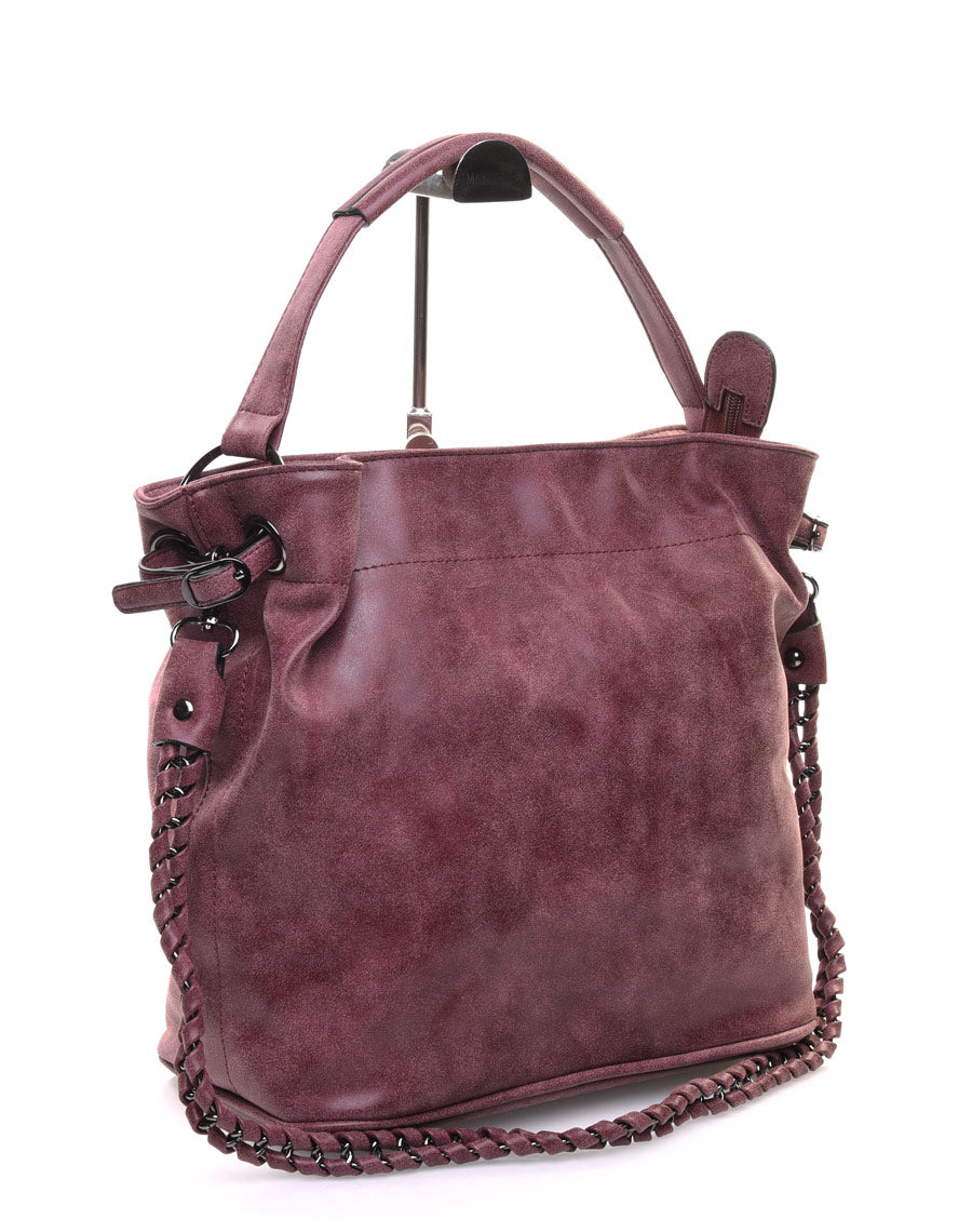 Sac à main bandoulière bordeaux