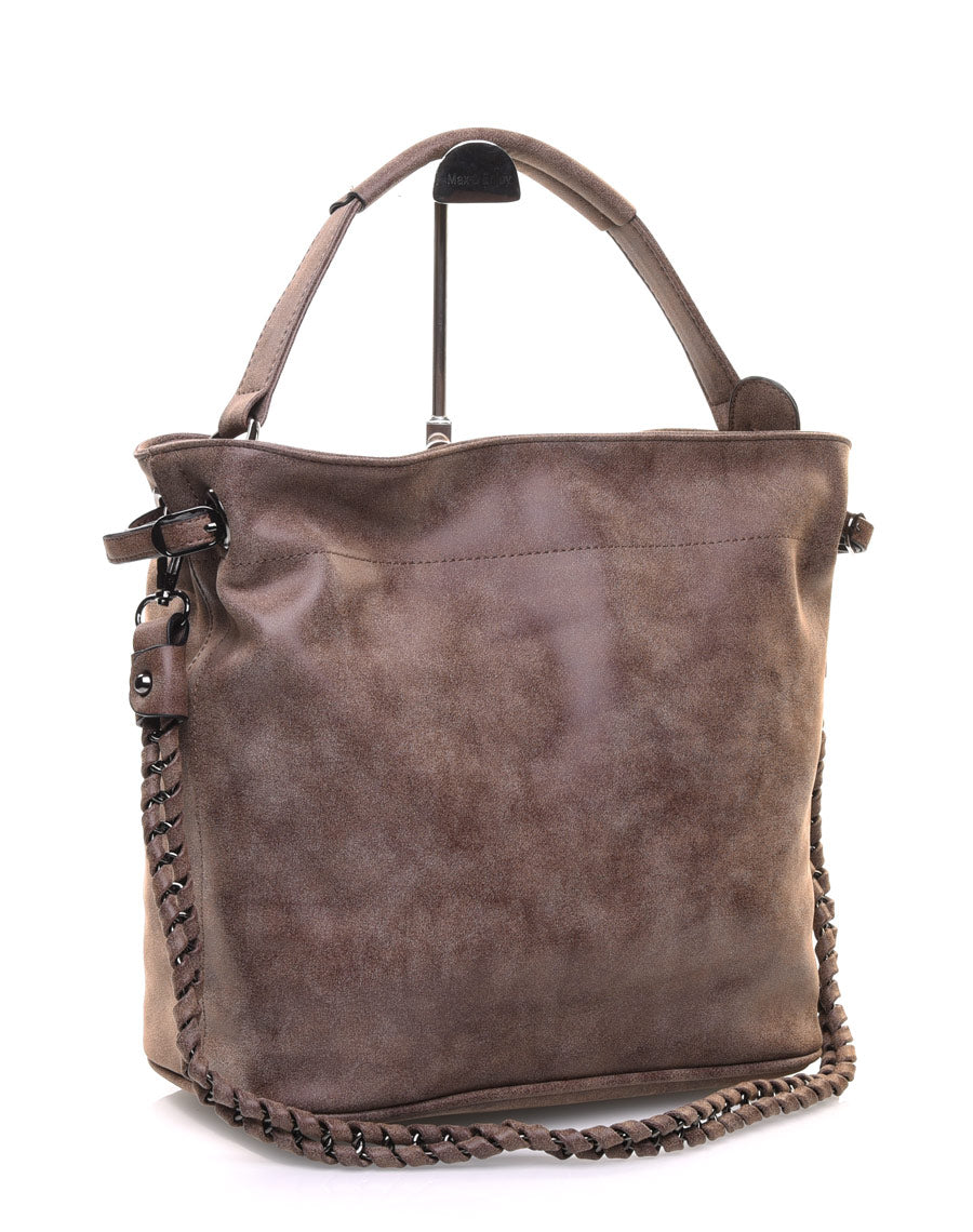 Sac à main bandoulière taupe