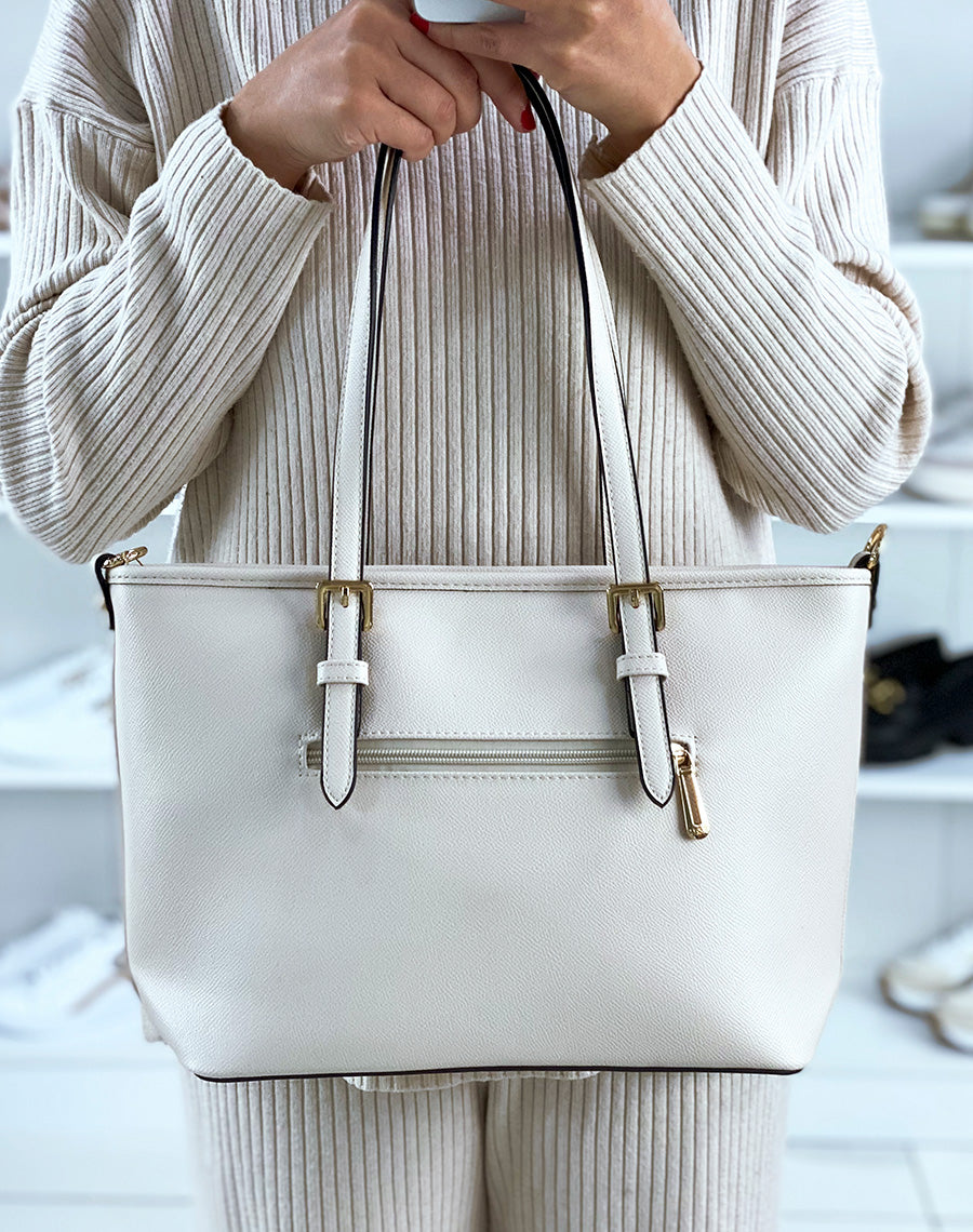 Sac à main beige grainé