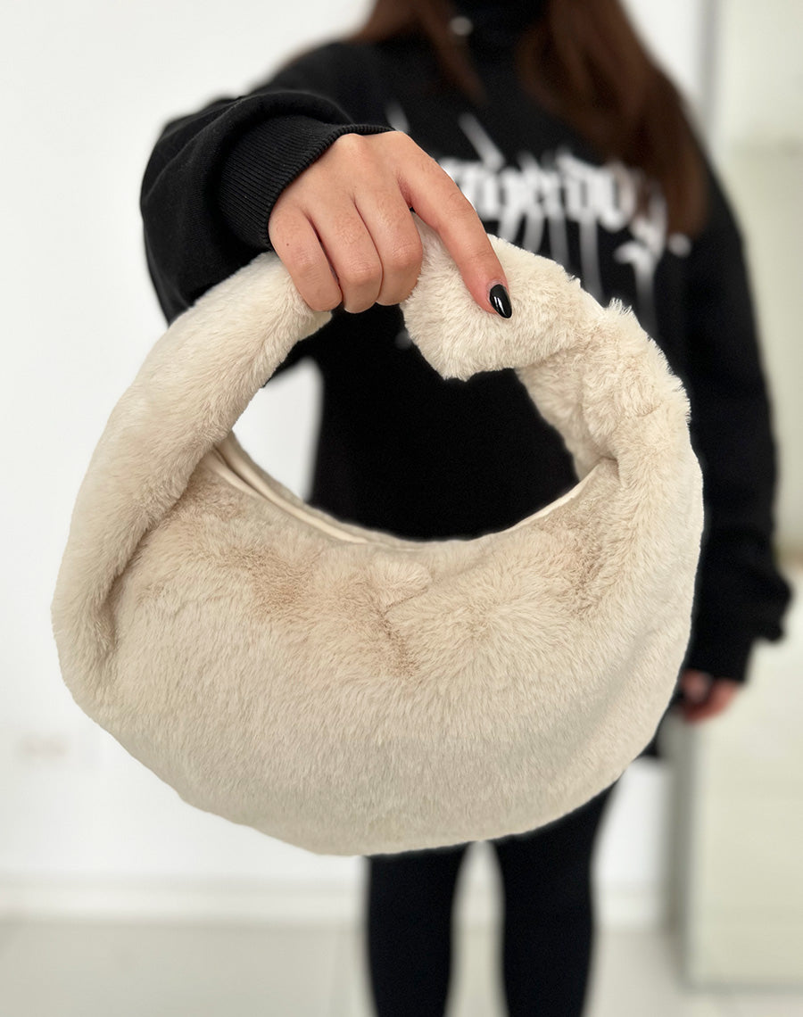 Sac à main beige à noeud