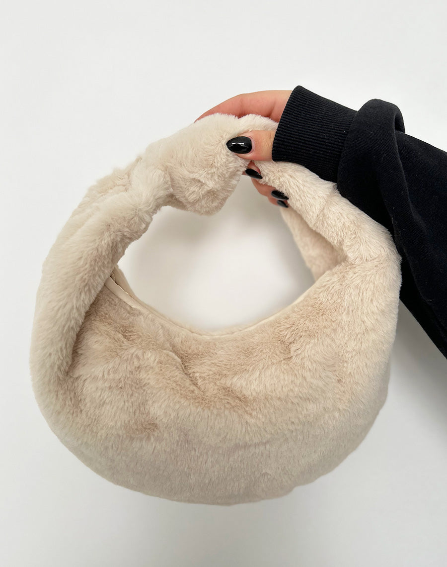 Sac à main beige à noeud