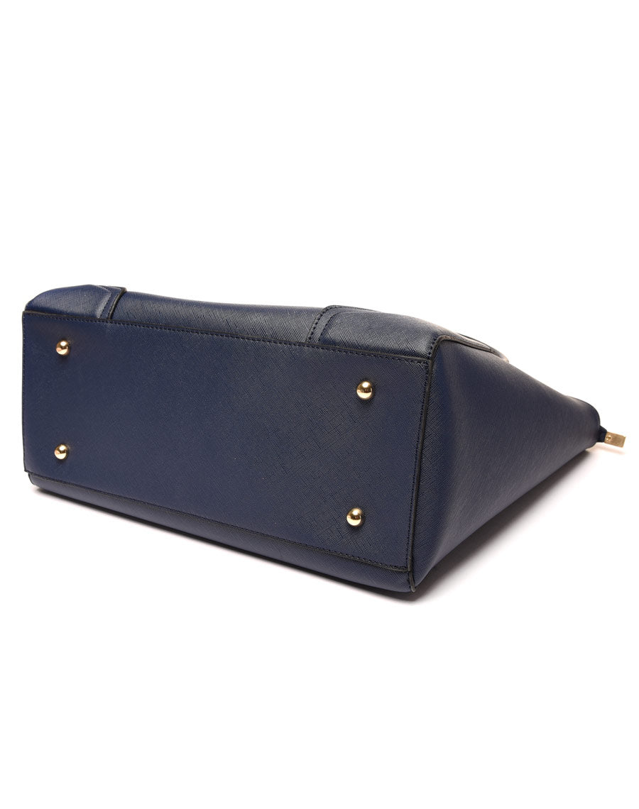 Sac à main bleu marine détails anses