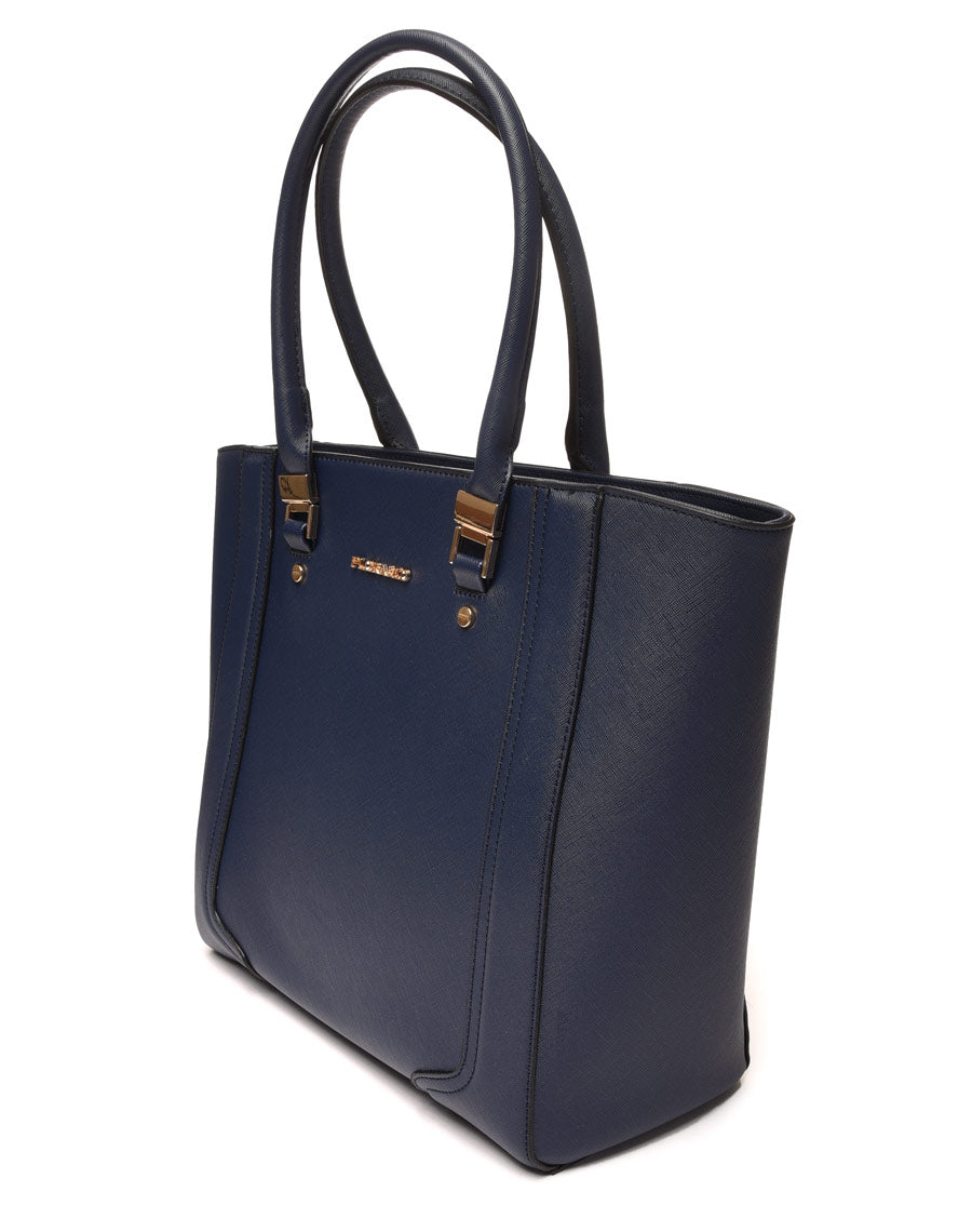 Sac à main bleu marine détails anses