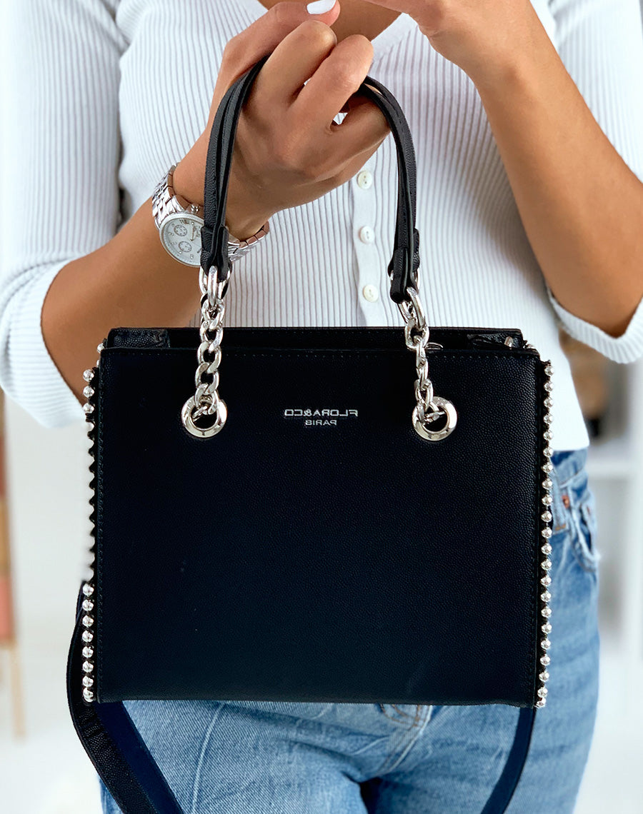 Sac à main bleu nuit clouté