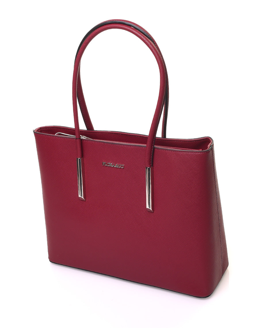 Sac à main bordeaux à fermetures éclaires