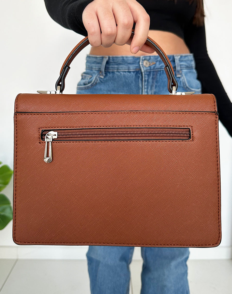 Sac à main camel style cartable