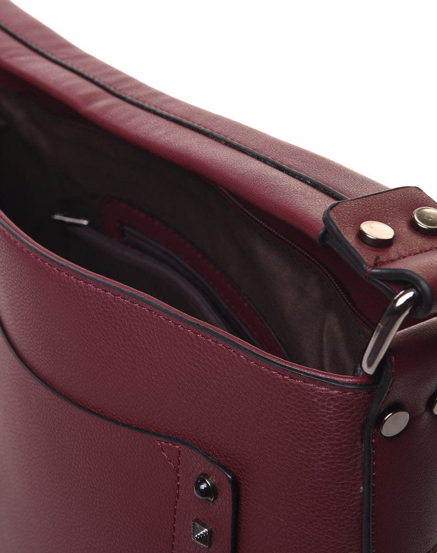 Sac à main clouté bordeaux