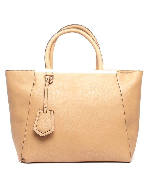 Sac à main grand format beige déclinable en sac à bandoulière