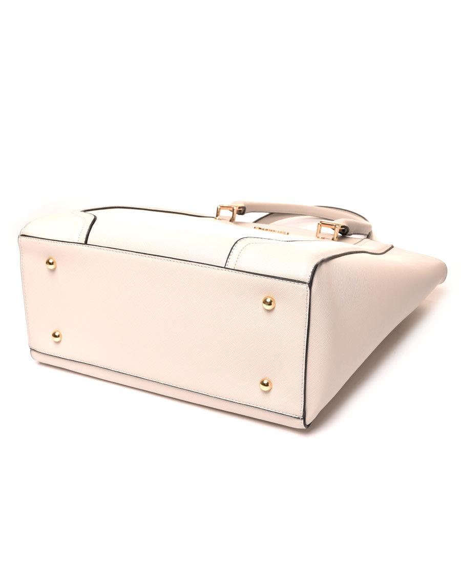 Sac à main gris clair détails anses