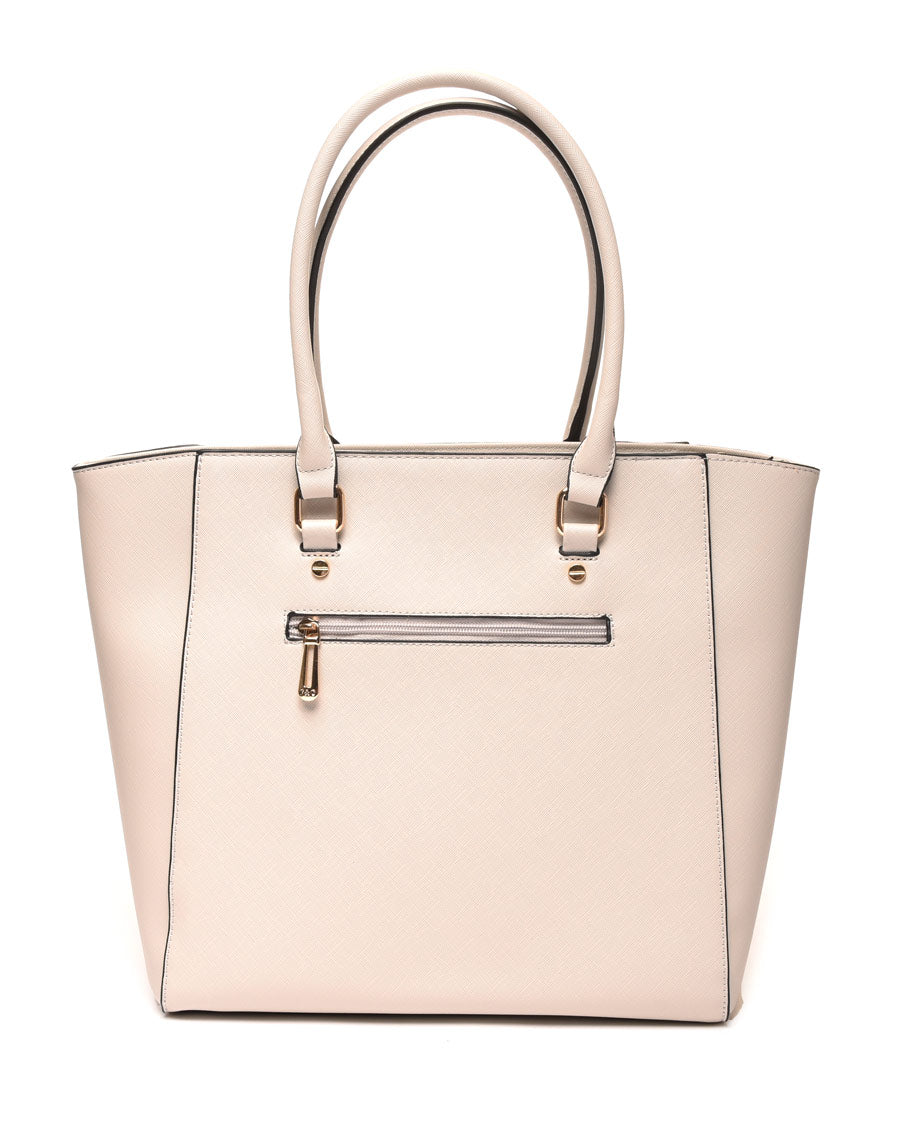 Sac à main gris clair détails anses