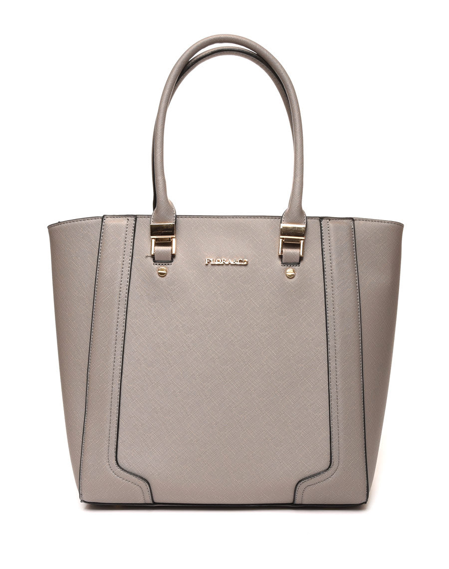 Sac à main gris détails anses