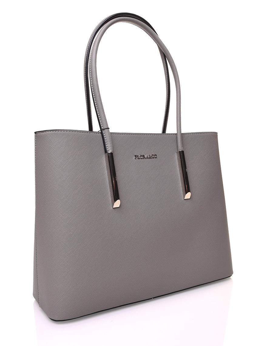 Sac à main gris foncé à fermetures éclaires