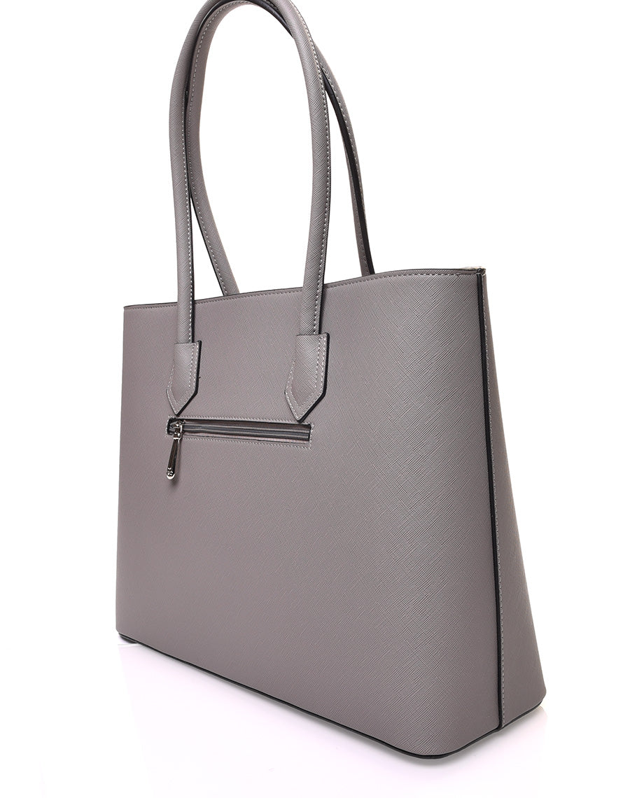 Sac à main gris foncé à fermetures éclaires