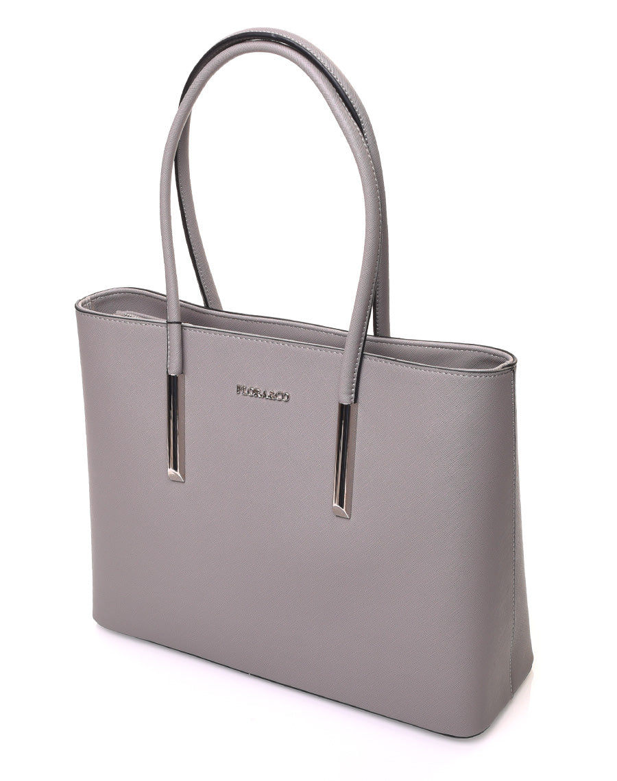 Sac à main gris foncé à fermetures éclaires