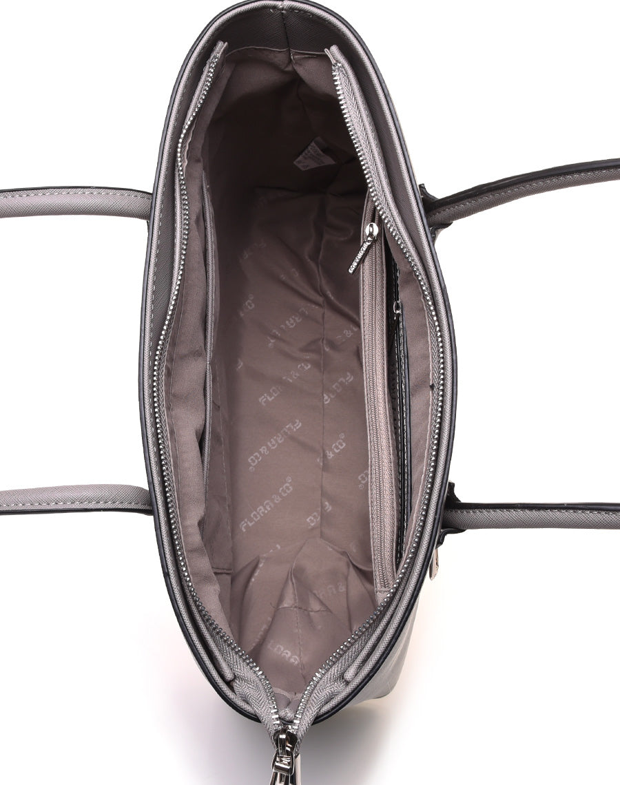 Sac à main gris foncé à fermetures éclaires