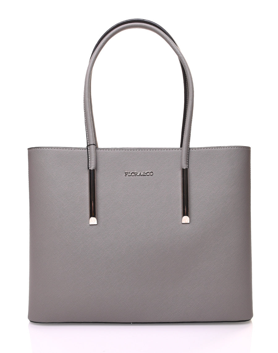 Sac à main gris foncé à fermetures éclaires