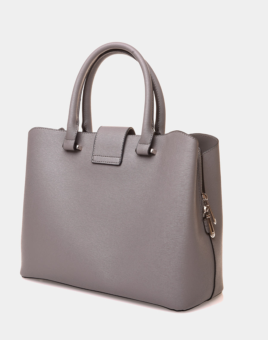 Sac à main gris à lanière aimante