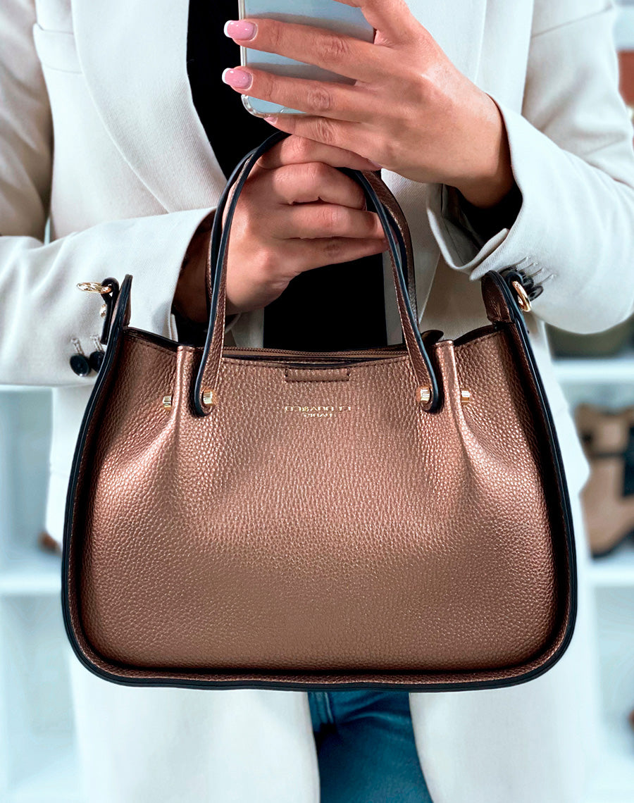 Sac à Main Marron Métallisé - Le Glamour au Bout de Vos Doigts
