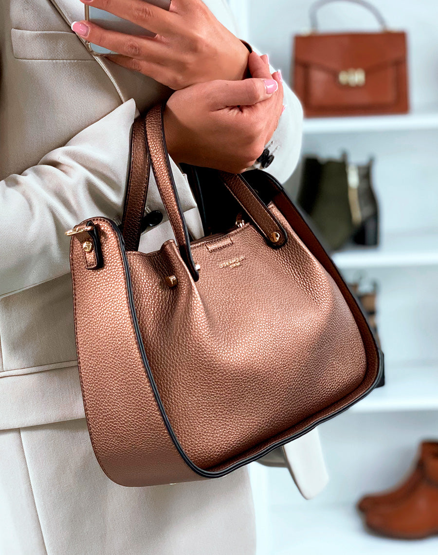 Sac à Main Marron Métallisé - Le Glamour au Bout de Vos Doigts