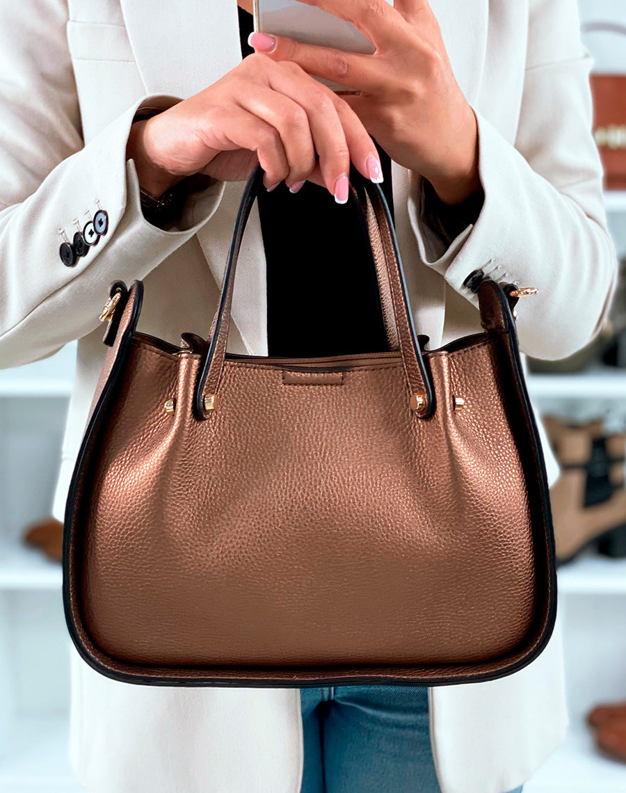 Sac à Main Marron Métallisé - Le Glamour au Bout de Vos Doigts