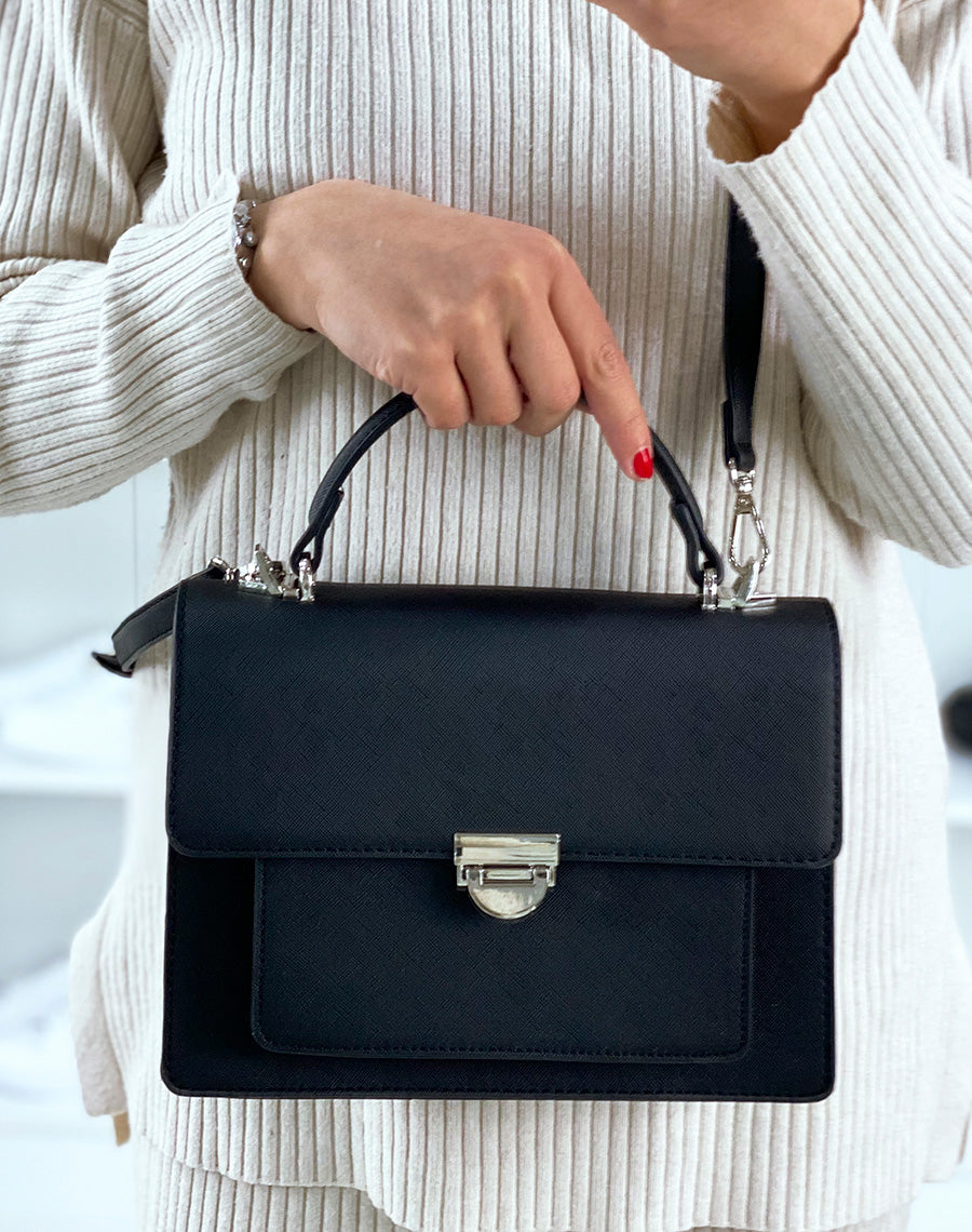 Sac à main noir avec bandoulière
