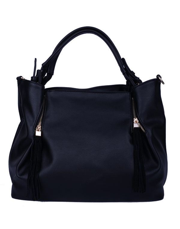 Sac à main noir avec pampilles