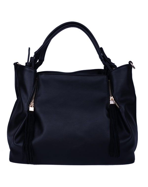 Sac à main noir avec pampilles