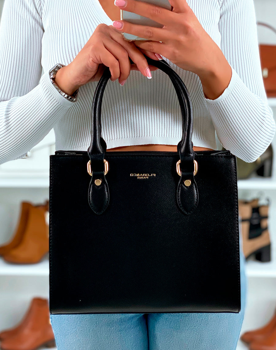 SAC ? MAIN NOIR ? BANDOULI?RE EN MOTIF