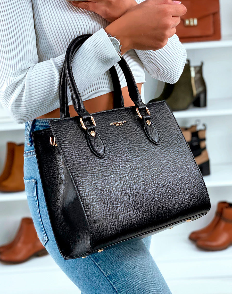 SAC ? MAIN NOIR ? BANDOULI?RE EN MOTIF