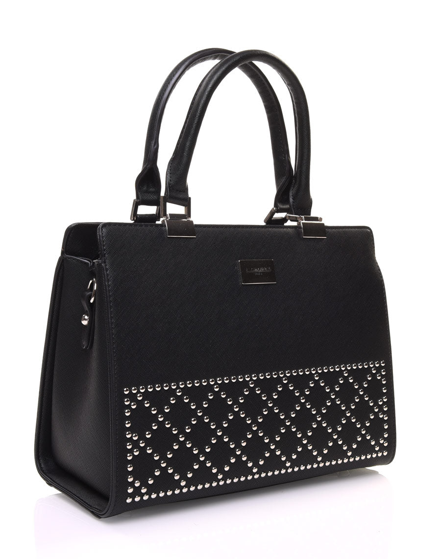 Sac à main noir clouté