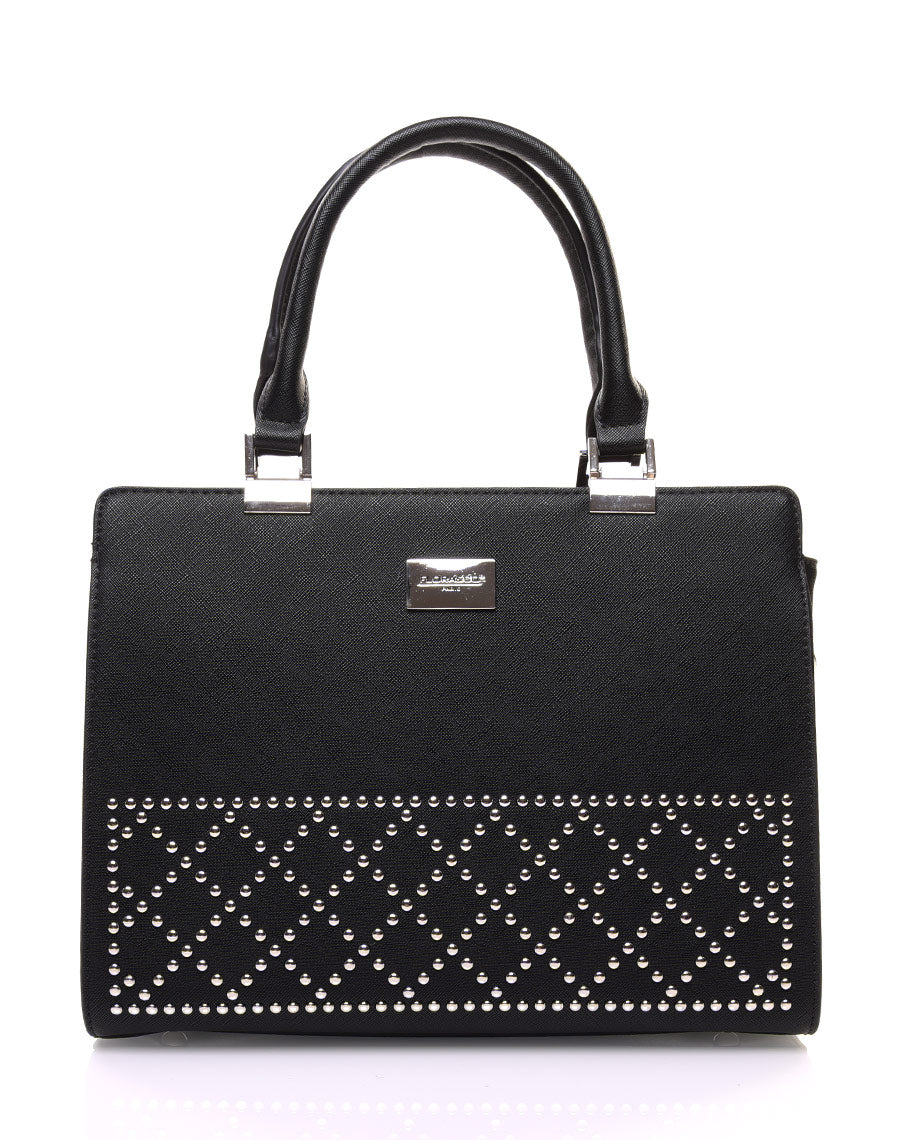 Sac à main noir clouté