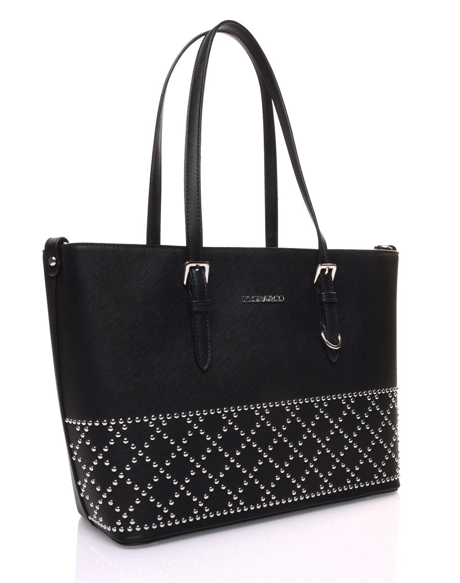 Sac à main noir clouté