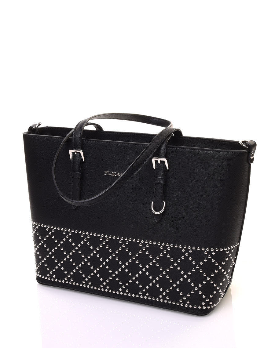 Sac à main noir clouté