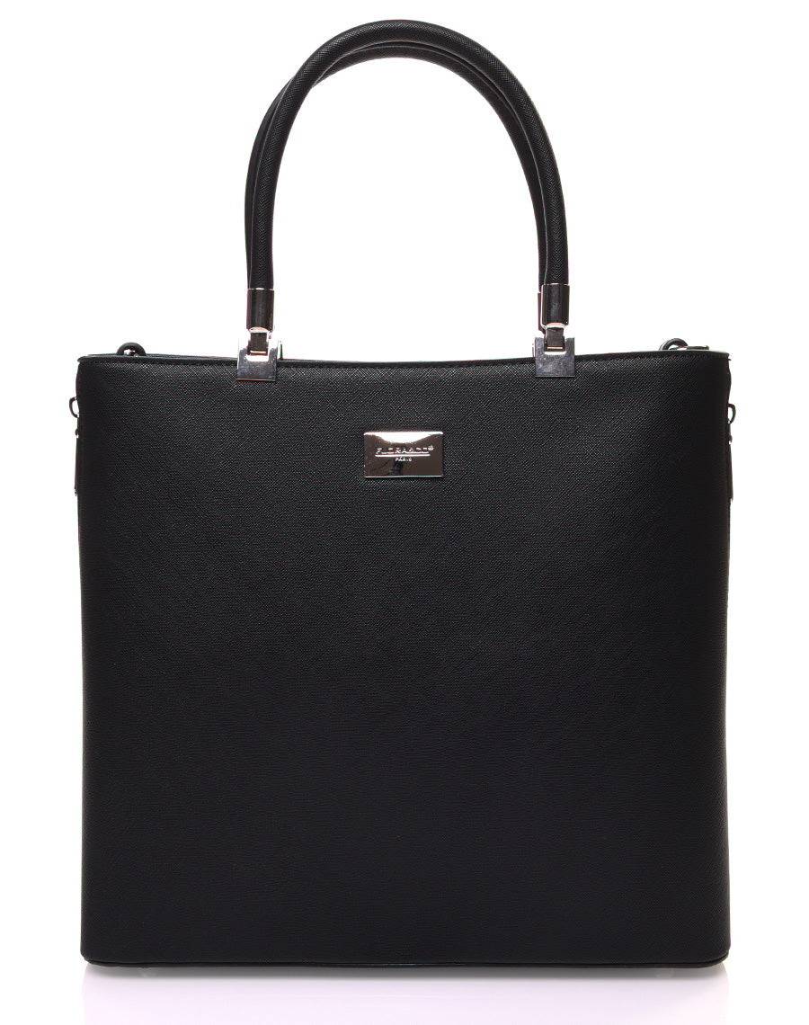 Sac à main noir en longueur à fermeture éclaire